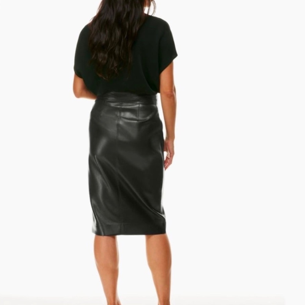 Aritzia Babaton Vegan Leather Skirt Pegu Black Size 2 (XS) Like New - Picture 6 of 12
